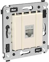 Розетка компьютерная экранированная без рамки DKC Avanti 1-м. RJ45 5е ванильная дымка картинка